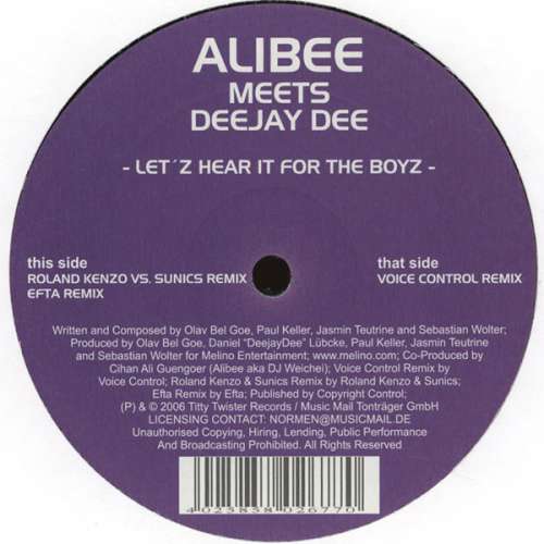 Cover Alibee meets DeeJay Dee - Let'z Hear It For The Boyz (12) Schallplatten Ankauf