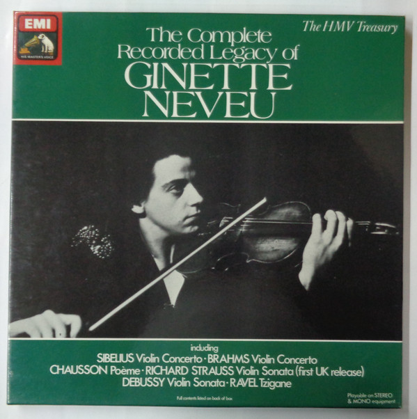Cover Ginette Neveu - The Complete Recorded Legacy Of Ginette Neveu (4xLP, Comp, Box) Schallplatten Ankauf