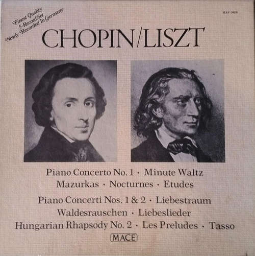 Cover Chopin*, Liszt* - Piano Concerto No. 1 / Minute Waltz / Mazurkas / Nocturnes / Etudes / Piano Concerti Nos. 1 & 2 / Liebestraum / Waldestrauschen / Liebeslieder / Hungarian Rhapsody No. 2 / Les Preludes / Tasso (5xLP) Schallplatten Ankauf