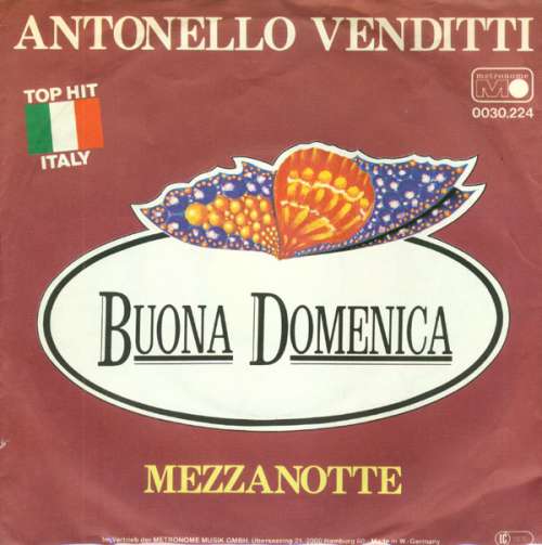 Cover Antonello Venditti - Buona Domenica (7, Single) Schallplatten Ankauf