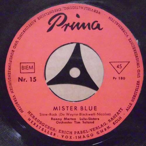Cover Ronny Merten, Lulu - Sisters, Orchester Tim Soland - Mister Blue (Flexi, 7, S/Sided, Single) Schallplatten Ankauf