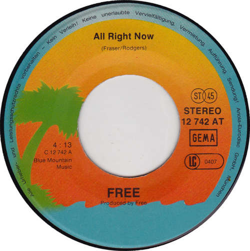 Cover Free - All Right Now / The Stealer (7, Single, RE) Schallplatten Ankauf