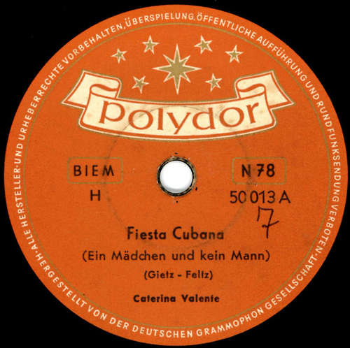 Cover Caterina Valente - Fiesta Cubana / Casanova (Shellac, 10) Schallplatten Ankauf