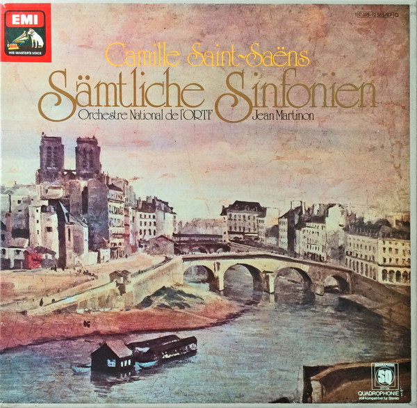 Cover Camille Saint-Saëns - Orchestre National De L'ORTF, Jean Martinon - Sämtliche Sinfonien (3xLP, Quad) Schallplatten Ankauf