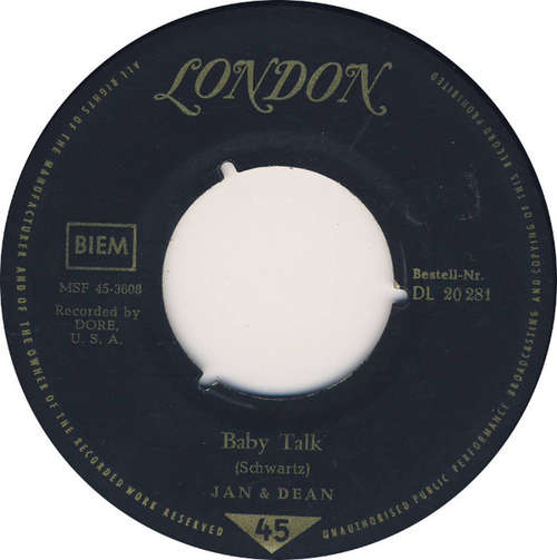 Cover Jan & Dean - Baby Talk (7, Single) Schallplatten Ankauf