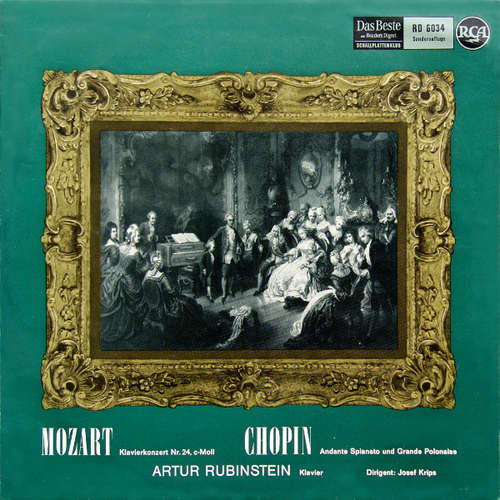 Cover Mozart*, Chopin*, Rubinstein*, Josef Krips - Klavierkonzert Nr. 24, C-Moll / Andante Spianato Und Grande Polonaise (LP, Mono, Club) Schallplatten Ankauf