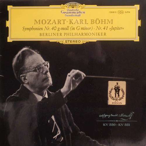 Cover Mozart* - Karl Böhm, Berliner Philharmoniker - Symphonien Nr. 40 G-Moll / Nr. 41 Jupiter (LP, RE) Schallplatten Ankauf
