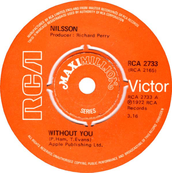 Cover Nilsson* - Without You (7, Single, Pus) Schallplatten Ankauf