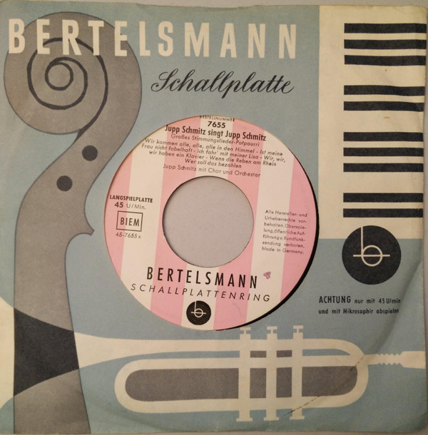 Cover Jupp Schmitz / Fritz Weber - Jupp Schmitz Singt Jupp Schmitz / Die Schönsten Lieder Von Willi Ostermann (7) Schallplatten Ankauf