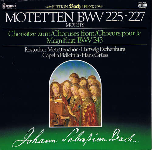Cover Johann Sebastian Bach, Rostocker Motettenchor, Hartwig Eschenburg, Capella Fidicinia, Hans Grüss* - Motetten BWV 225 • 227 / Chorsätze Zum Magnificat BWV 243 (LP, Club, Gat) Schallplatten Ankauf