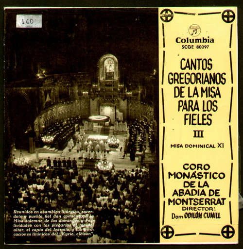 Cover Coro Monastico De La Abadia De Monsterrat*, Dom Odilon Cunill - Cantos Gregorianos de la Misa Para Los Fieles III - Misa Dominical XI (7, EP) Schallplatten Ankauf
