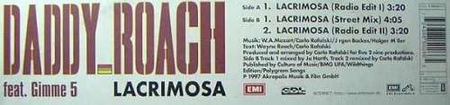 Cover Daddy Roach - Lacrimosa (12) Schallplatten Ankauf