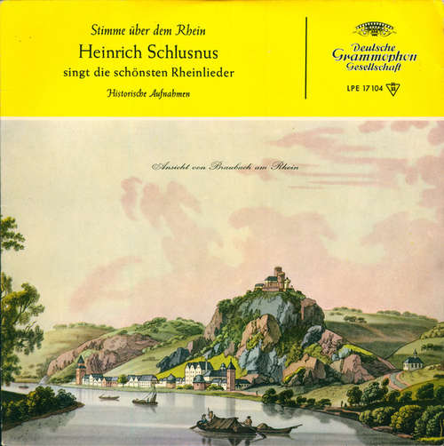 Cover Heinrich Schlusnus - Heinrich Schlusnus Singt Die Schönsten Rheinlieder (Stimme Über Dem Rhein) (10, Mono) Schallplatten Ankauf