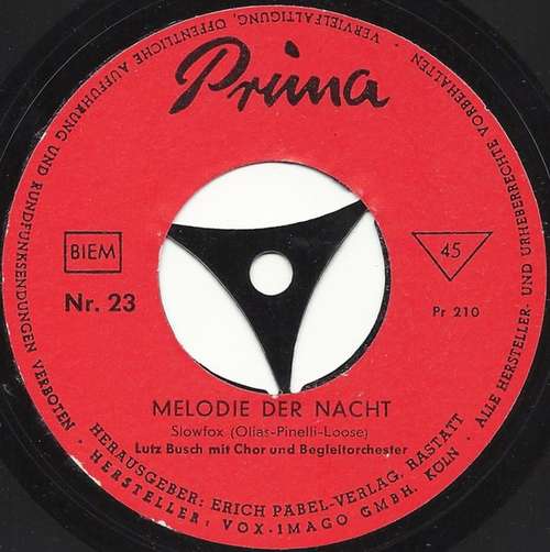 Cover Lutz Busch - Melodie Der Nacht (Flexi, 7, S/Sided) Schallplatten Ankauf