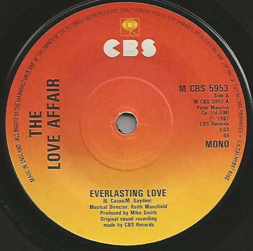 Cover The Love Affair - Everlasting Love (7, Single, Mono, RE, RP) Schallplatten Ankauf