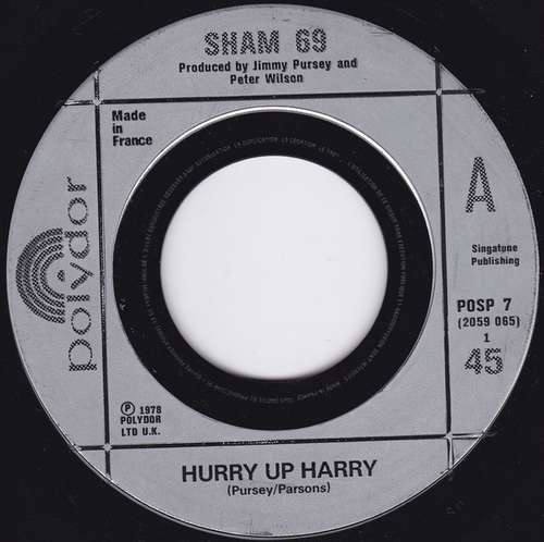 Cover Sham 69 - Hurry Up Harry / No Entry (7, Single, Mad) Schallplatten Ankauf