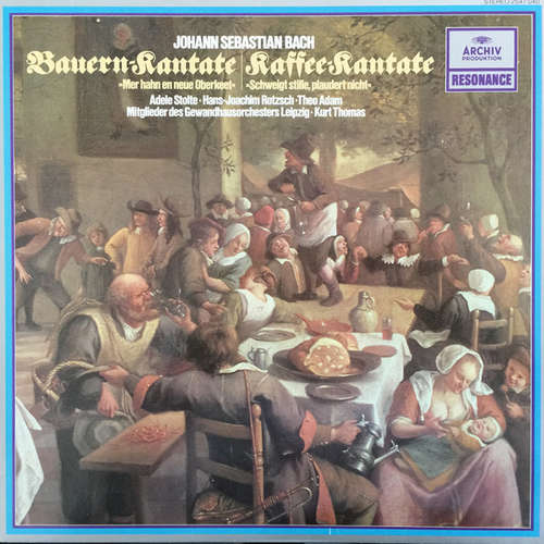 Cover Johann Sebastian Bach  -  Adele Stolte, Hans-Joachim Rotzsch, Theo Adam, Kurt Thomas - Bauern-Kantate / Kaffee Kantate (LP, Album) Schallplatten Ankauf