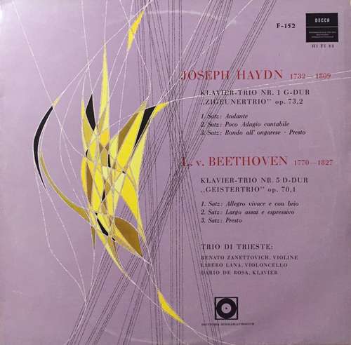 Cover Joseph Haydn, L. v. Beethoven*, Trio Di Trieste - Klavier-Trio nr.1 G-Dur Zigeunertrio op.73,2 / Klavier-trio nr.5 D-Dur Geistertrio op.70,1 (LP) Schallplatten Ankauf