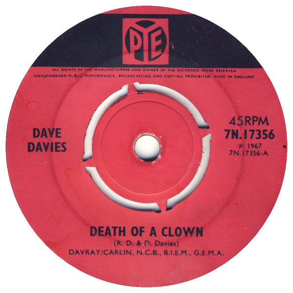 Cover Dave Davies - Death Of A Clown (7, Single) Schallplatten Ankauf