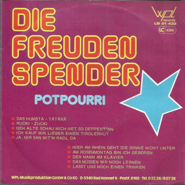 Cover Die Freudenspender - Potpourri (7, Single) Schallplatten Ankauf