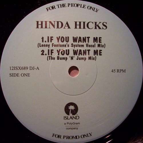 Cover Hinda Hicks - If You Want Me (12, Promo) Schallplatten Ankauf