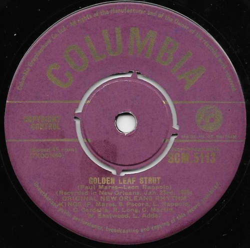 Cover Original New Orleans Rhythm Kings - Golden Leaf Strut (7, Single) Schallplatten Ankauf