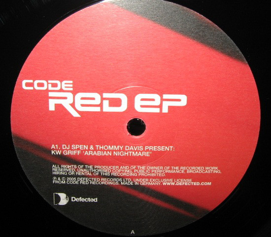 Cover DJ Spen & Thommy Davis Present KW Griff - Code Red EP (12, S/Sided) Schallplatten Ankauf