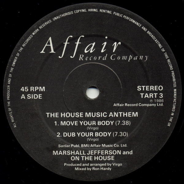 Cover Marshall Jefferson And On The House - The House Music Anthem (12) Schallplatten Ankauf