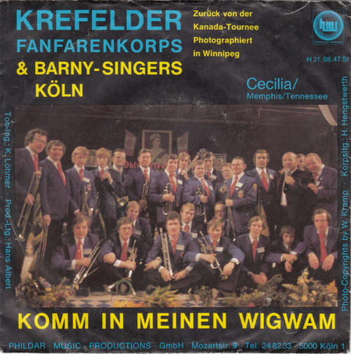 Cover Krefelder Fanfarenkorps &  Barny-Singers Köln* - Komm In Meinen Wigwam (7, Single) Schallplatten Ankauf