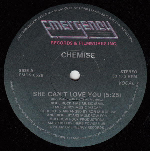 Cover Chemise - She Can't Love You (12) Schallplatten Ankauf