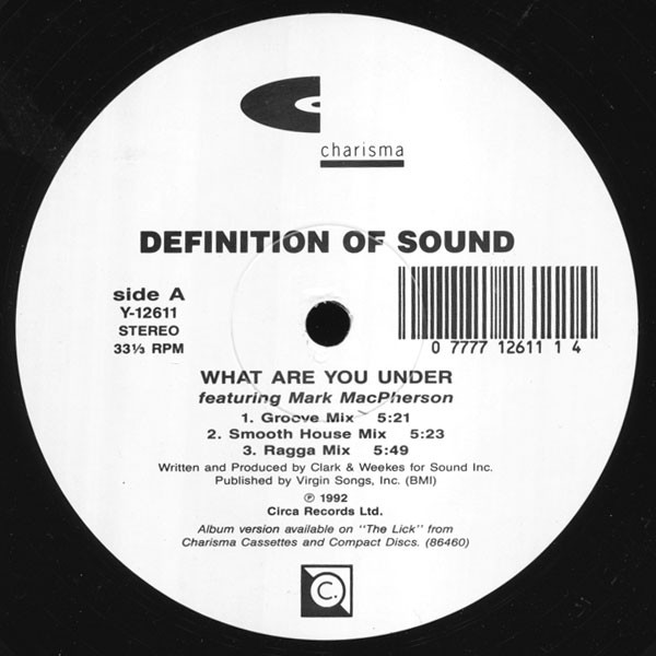 Cover Definition Of Sound - What Are You Under (12) Schallplatten Ankauf