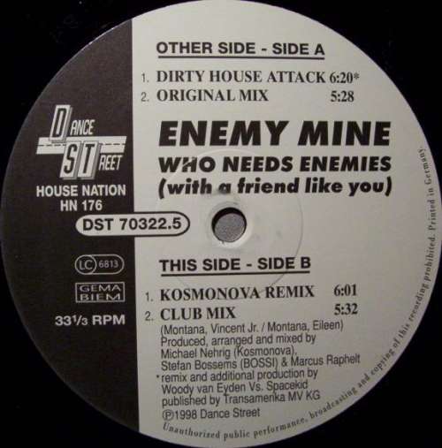 Cover Enemy Mine - Who Needs Enemies (With A Friend Like You) (12) Schallplatten Ankauf
