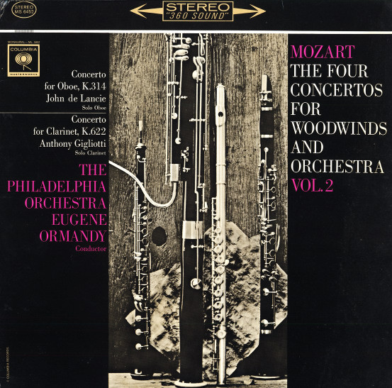 Cover Mozart*, The Philadelphia Orchestra, Eugene Ormandy - The Four Concertos For Woodwinds And Orchestra Vol. 2 (Concerto For Oboe, K.314 / Concerto For Clarinet, K.622) (LP) Schallplatten Ankauf