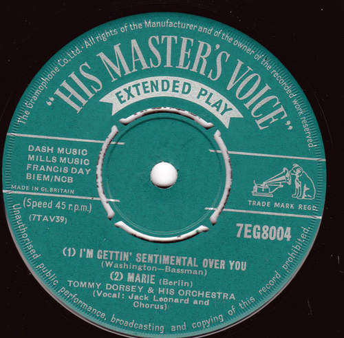 Cover Tommy Dorsey & His Orchestra* - I'm Getting Sentimental Over You (7, EP) Schallplatten Ankauf