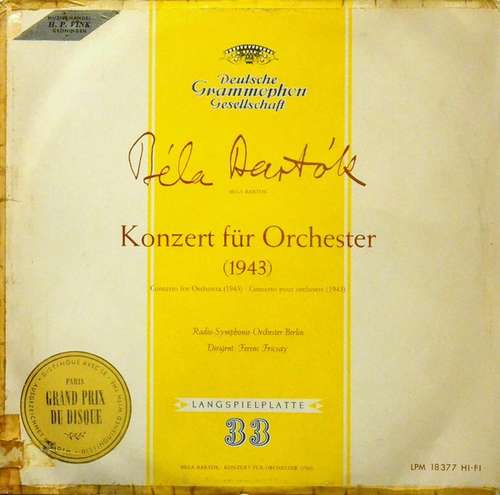 Cover Béla Bartók, Ferenc Fricsay - Konzert Für Orchester (1943) (LP, Mono) Schallplatten Ankauf