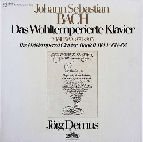 Cover Johann Sebastian Bach, Jörg Demus - Das Wohltemperierte Klavier 2. Teil BWV 870-893 (3xLP + Box, Club) Schallplatten Ankauf
