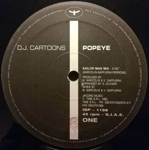 Cover D.J. Cartoons* - Popeye (12) Schallplatten Ankauf
