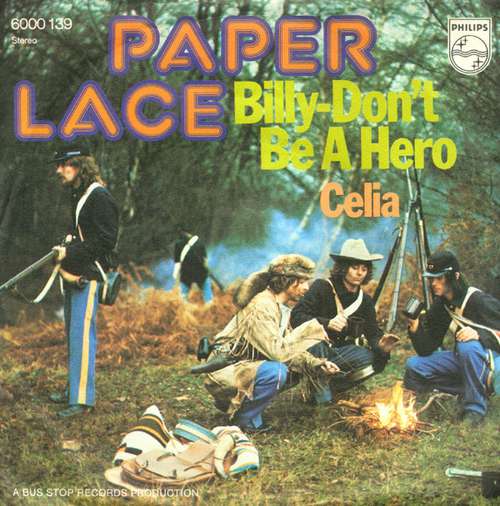 Cover Paper Lace - Billy - Don't Be A Hero / Celia (7, Single) Schallplatten Ankauf