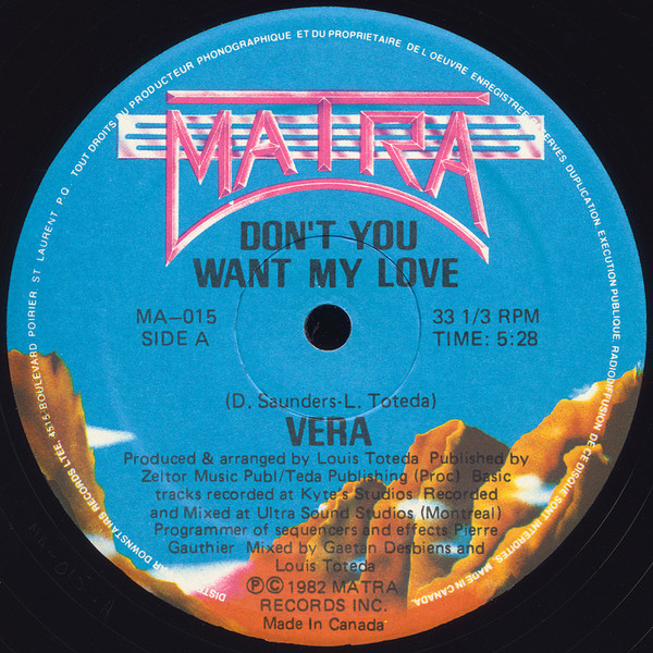 Cover Vera (2) - Don't You Want My Love (12, dar) Schallplatten Ankauf