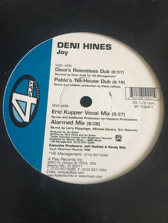 Cover Deni Hines - Joy (12) Schallplatten Ankauf