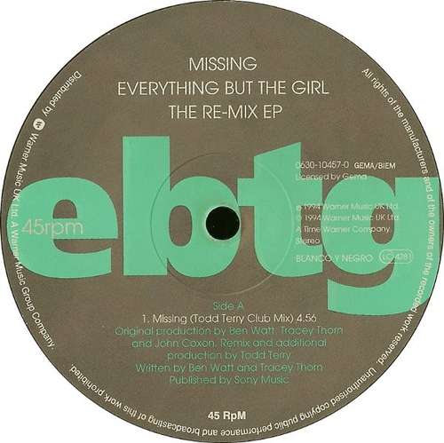 Cover Everything But The Girl - Missing (The Re-Mix E.P.) (12, EP) Schallplatten Ankauf