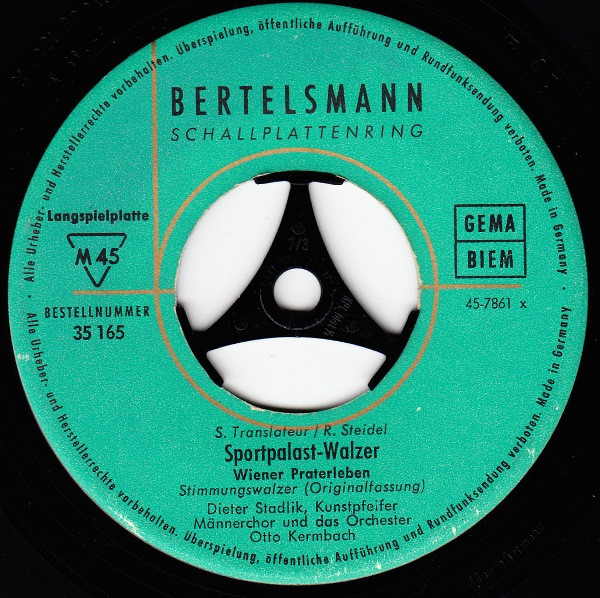 Cover Dieter Stadlik / Brigitte Mira - Sportpalast-Walzer / Der Bummel-Petrus (7, Single) Schallplatten Ankauf