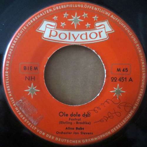 Cover Alice Babs - Ole Dole Dei (7, Single) Schallplatten Ankauf