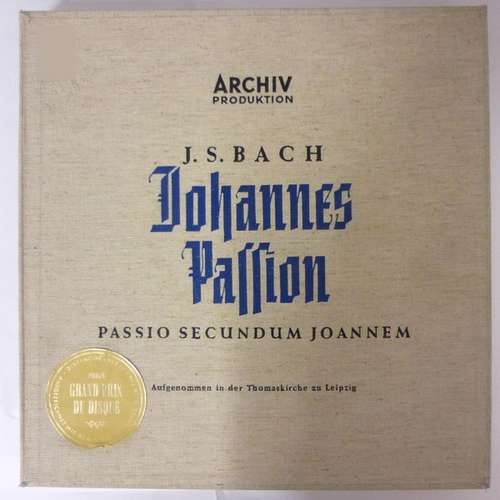 Cover J.S. Bach* - Johannes Passion - Passio Secundum Joannem (3xLP, Mono) Schallplatten Ankauf