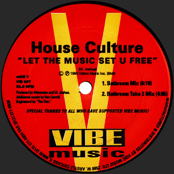 Cover House Culture - Let The Music Set U Free / N-My-Soul (12) Schallplatten Ankauf
