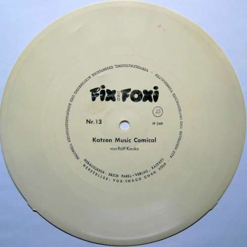 Cover Rolf Kauka - Fix Und Foxi - Katzen Music Comical (Flexi, 7, S/Sided, Whi) Schallplatten Ankauf