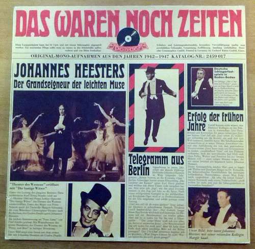Cover Johannes Heesters - Das Waren Noch Zeiten (LP, Comp, Mono, RE) Schallplatten Ankauf