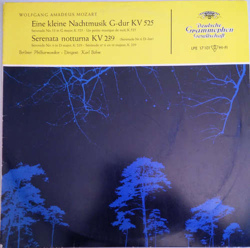 Cover Wolfgang Amadeus Mozart - Berliner Philharmoniker, Karl Böhm - Eine Kleine Nachtmusik G-dur KV 525 / Serenata Notturna KV 239 (10, Mono) Schallplatten Ankauf