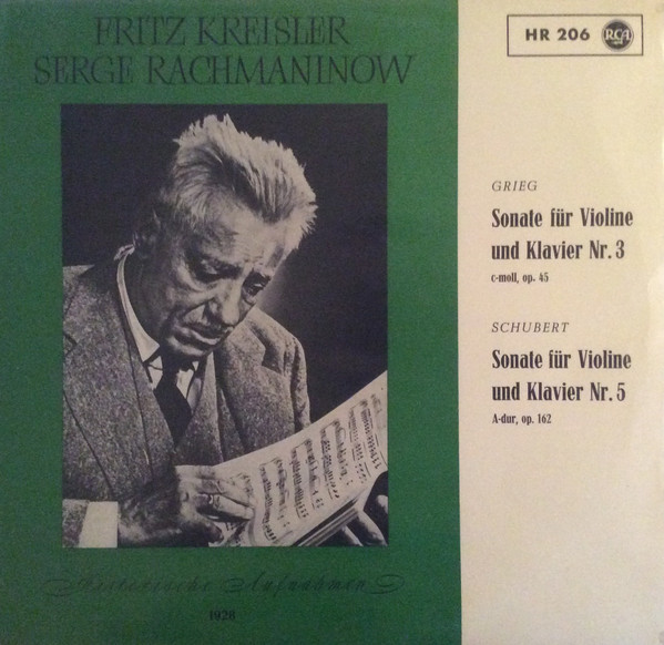 Cover Fritz Kreisler, Sergei Vasilyevich Rachmaninoff, Edvard Grieg, Franz Schubert - Historische Aufnahmen 1928 (LP, Mono) Schallplatten Ankauf