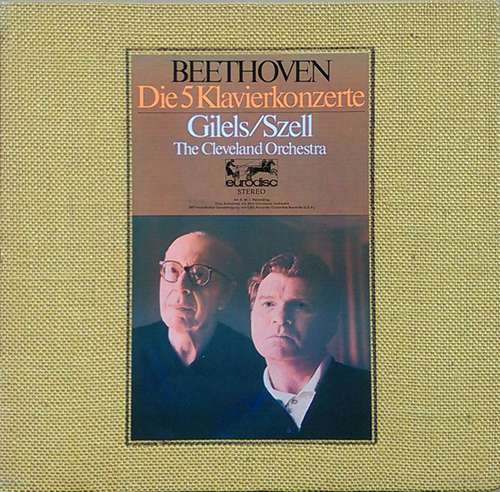 Cover Beethoven* - Emil Gilels, George Szell, Cleveland Orchester* - Die Fünf Klavierkonzerte (5xLP + Box) Schallplatten Ankauf
